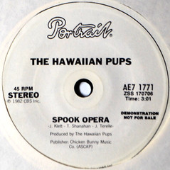The Hawaiian Pups Spook Opera DJ Promo New Wave Synth Pop EX 45 7″ Vinyl