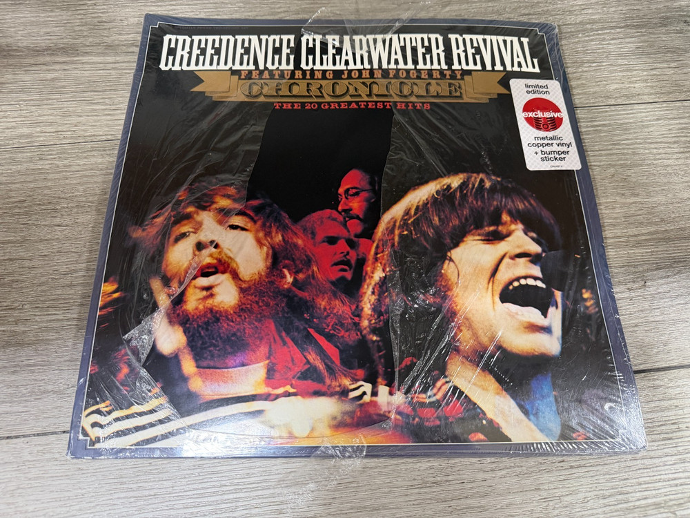 Creedence Clearwater Revival Chronicle 20 Hits 2 LP Copper Vinyl +Bumper Sticker