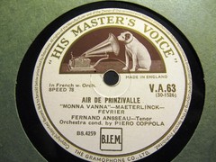 1928 FERNAND ANSSEAU PARIS MONA VANNA Elle est a Moi/ Air de Prinzivalle HMV