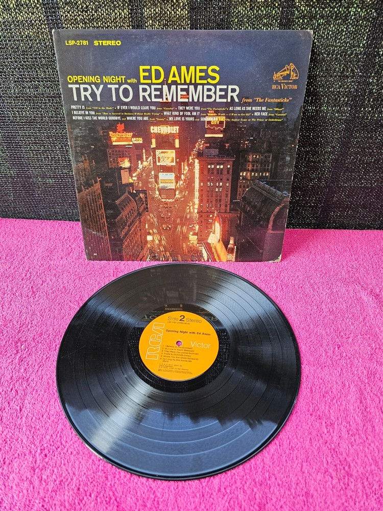 Vinyl LP Opening Night With Ed Ames Try To Remember LSP-2781 RCA 1964 Live in NY