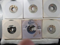 record lot 45 rpm VG+/NM- 100 vinyl w/ sleeves Pop hits 70s/80s FREE SHIP 5L