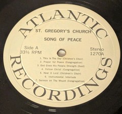 St. Gregory’s Church – Song Of Peace – Private Press Xian Folk Album Vinyl LP