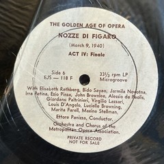 NOZZE DI FIGARO 1940 EJS 118 3 LP GOLDEN AGE OF OPERA PRIVATE RARE#63