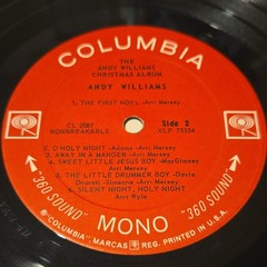 1960s ANDY WILLIAMS Christmas Album Vintage Vinyl LP, MONO VG, Winter Wonderland