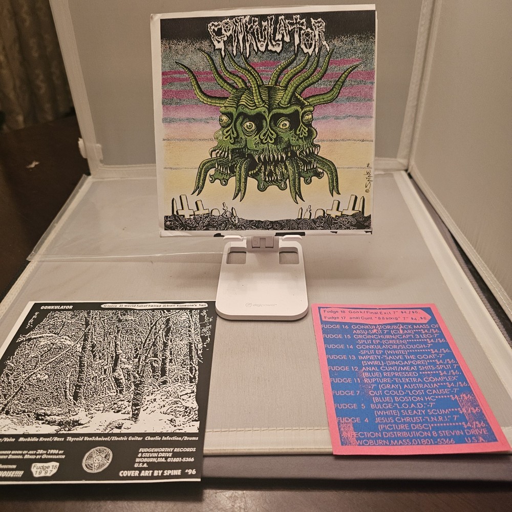 GONKULATOR FINAL EXIT SPLIT 7″ RARE BLUE VINYL BLACK METAL NOISE GRINDCORE