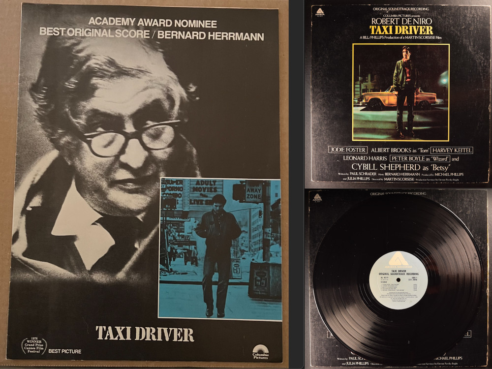 TAXI DRIVER • BERNARD HERRMANN • HOLLYWOOD REPORTER ADD 1977 + VINYL LP REC 1976