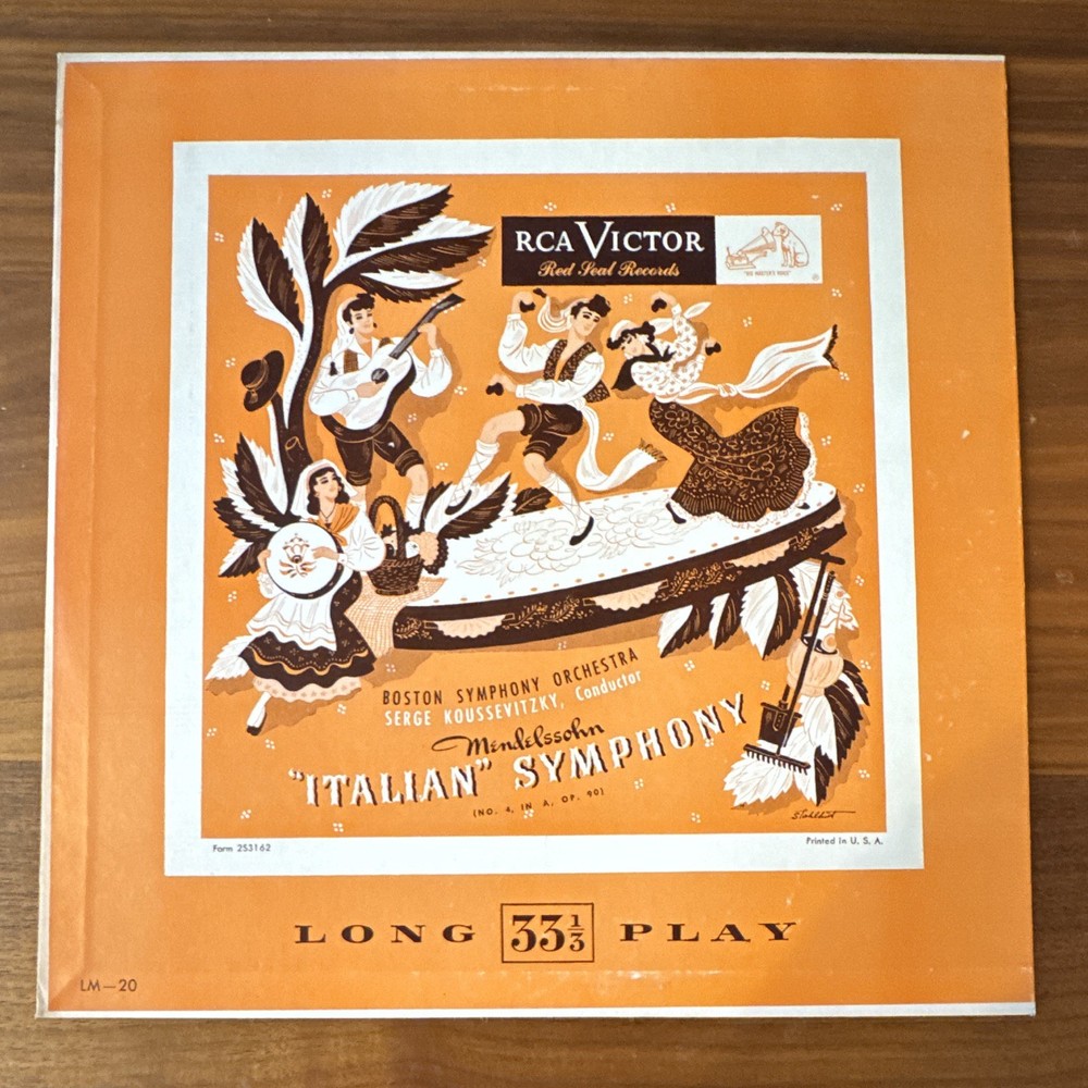 vinyl record: RCA Victor Red Seal Mendelssohn Italian Symphony LM-20 33RPM