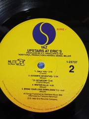 1982 YAZ “Upstairs At Eric’s” 12″ 45 rpm record album w/orig. lyric inner cover