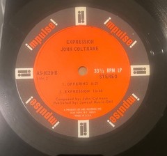 JOHN COLTRANE Expression 1967 Impulse Stereo AS-9120 Lp looks & plays EX+