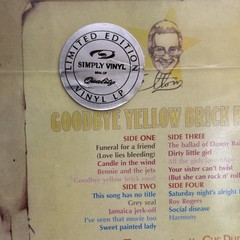 Elton John Goodbye Yellow Brick Road 180 Gram Simply Vinyl Label New Limited Ed.