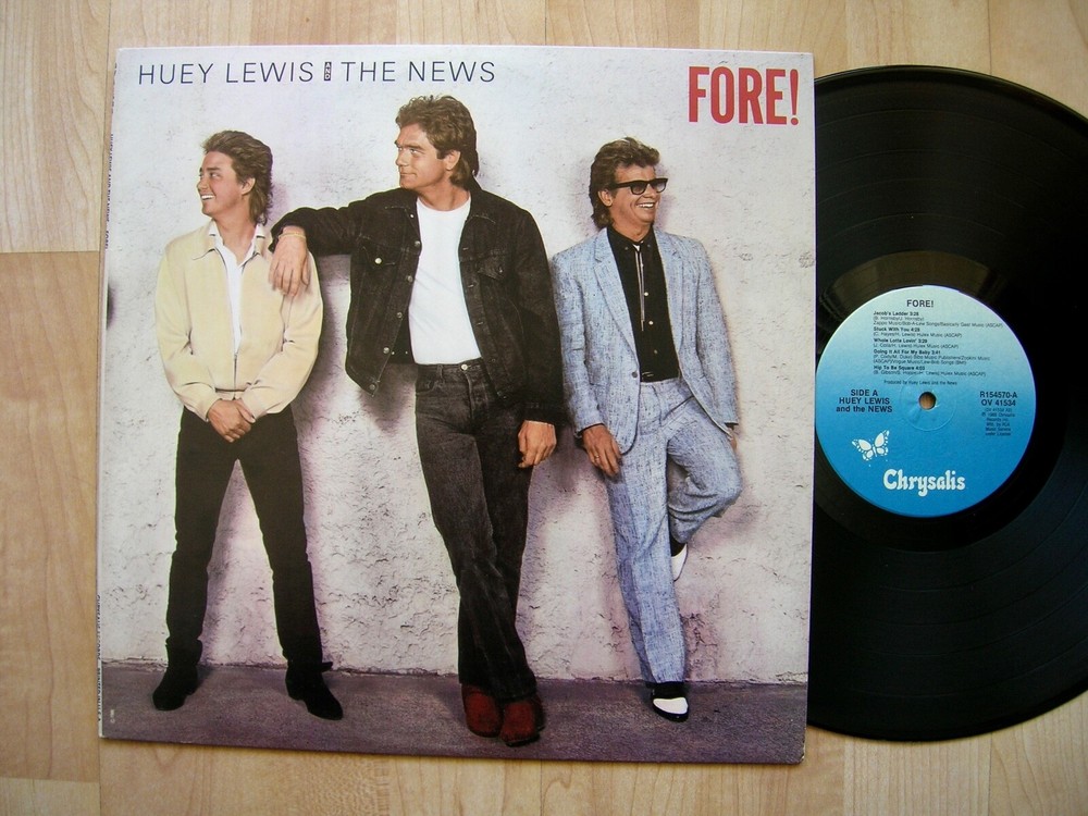 HUEY LEWIS & THE NEWS fore! Chrysalis OV 41534 orig 1986 + inner NM