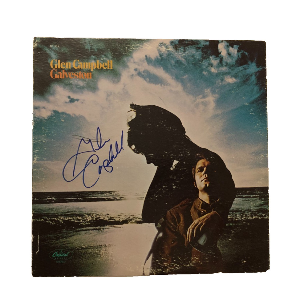 SIGNED Glen Campbell Galveston Vintage 1969 Original LP COVER ONLY
