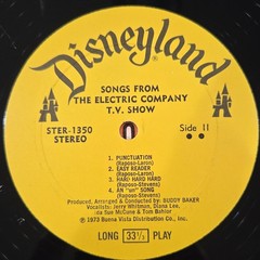 Disneyland/Disney: Songs From The Electric Company TV Show 12″ LP Stereo 1973