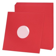 10Pack 12″x12″ 110GSM Vinyl Record Inner Paper Sleeves with Poly Lined Red