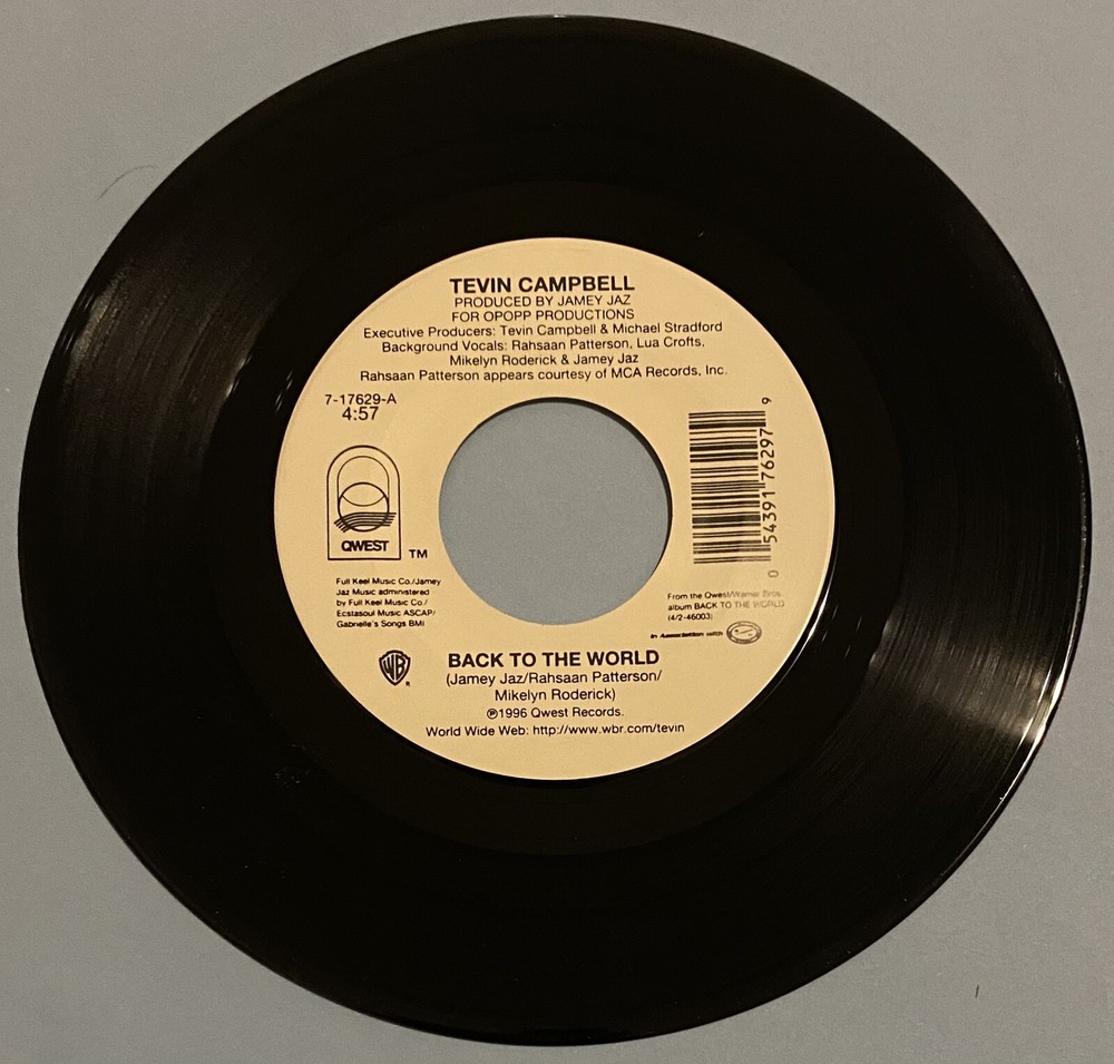 Tevin Campbell “ Back To The World / Instrumental “ 45 Vinyl Record