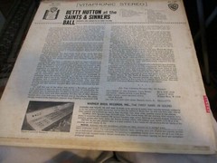 1959 BETTY HUTTON At The Saints And Sinners Ball Stereo Lp Warner Bros. 1267 VG