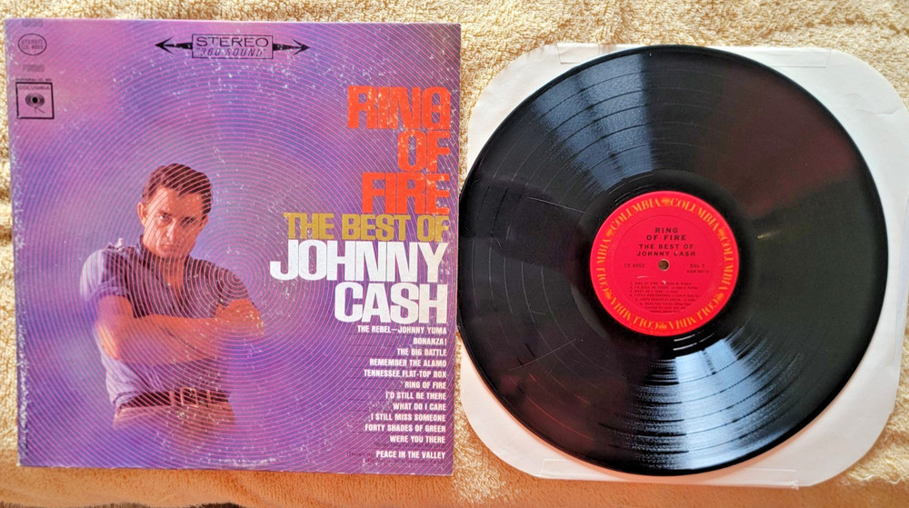 Johnny Cash Ring of Fire The Best of Johnny Cash Vinyl LP 1963 VG to VG+