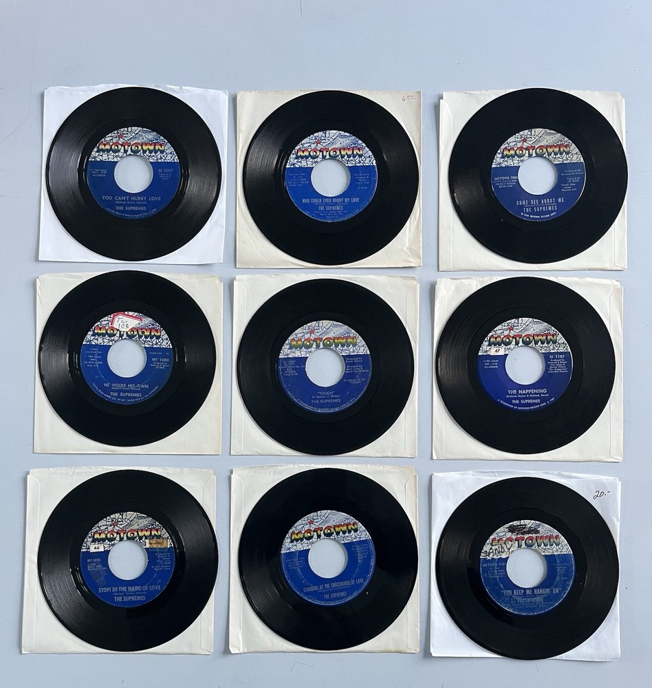The Supremes Lot of (9) 45 RPM Records – Lot #1