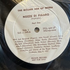 NOZZE DI FIGARO 1940 EJS 118 3 LP GOLDEN AGE OF OPERA PRIVATE RARE#63
