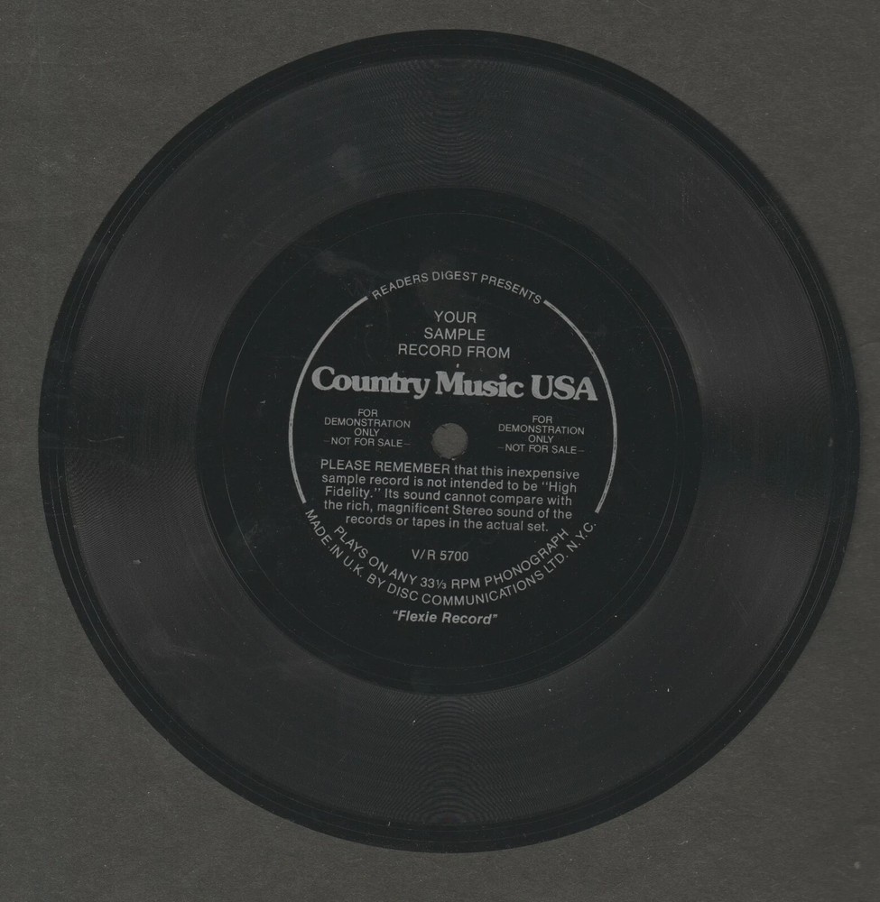 COUNTRY MUSIC USA SAMPLE RECORD READER’S DIGEST 33 1/3 RPM