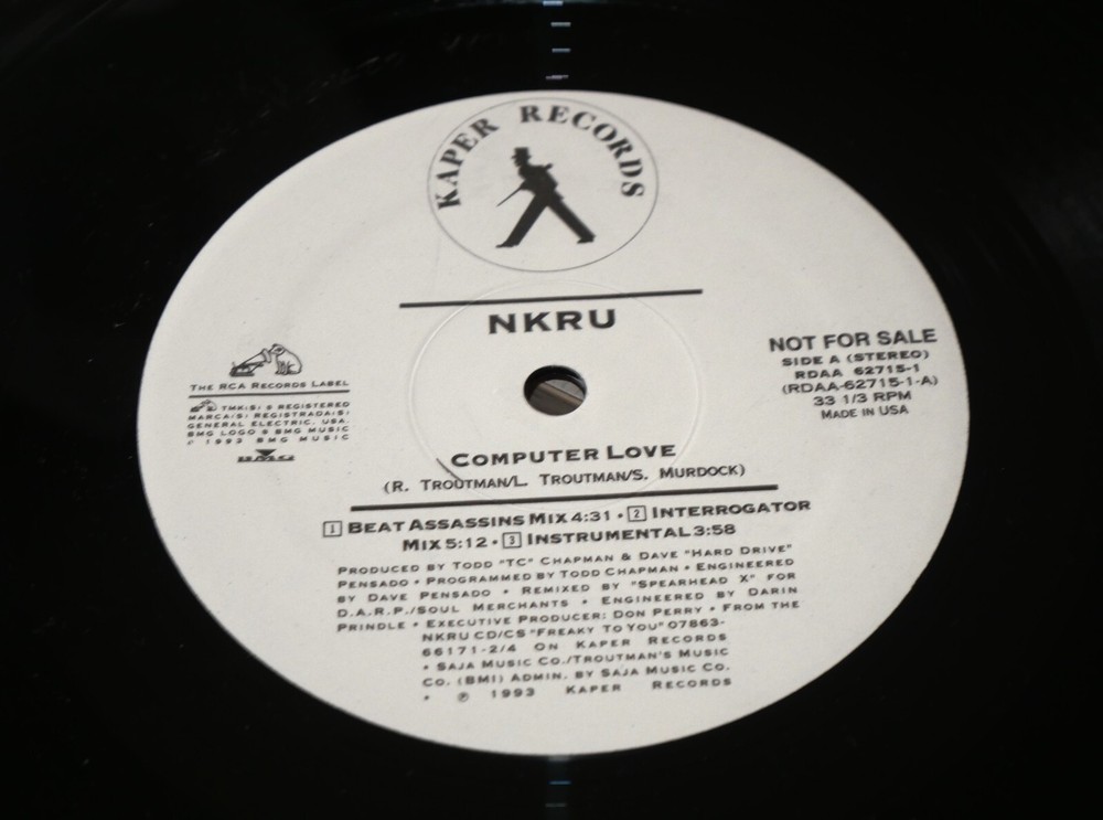 MINT! PROMO NKRU – Computer Love 1993 Hip Hop RCA Records Label – RDAA 6271 (D)