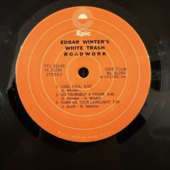 Edgar Winter’s White Trash Roadwork Vinyl 2 LP Epic PEG 31249 Rick Derringer EX