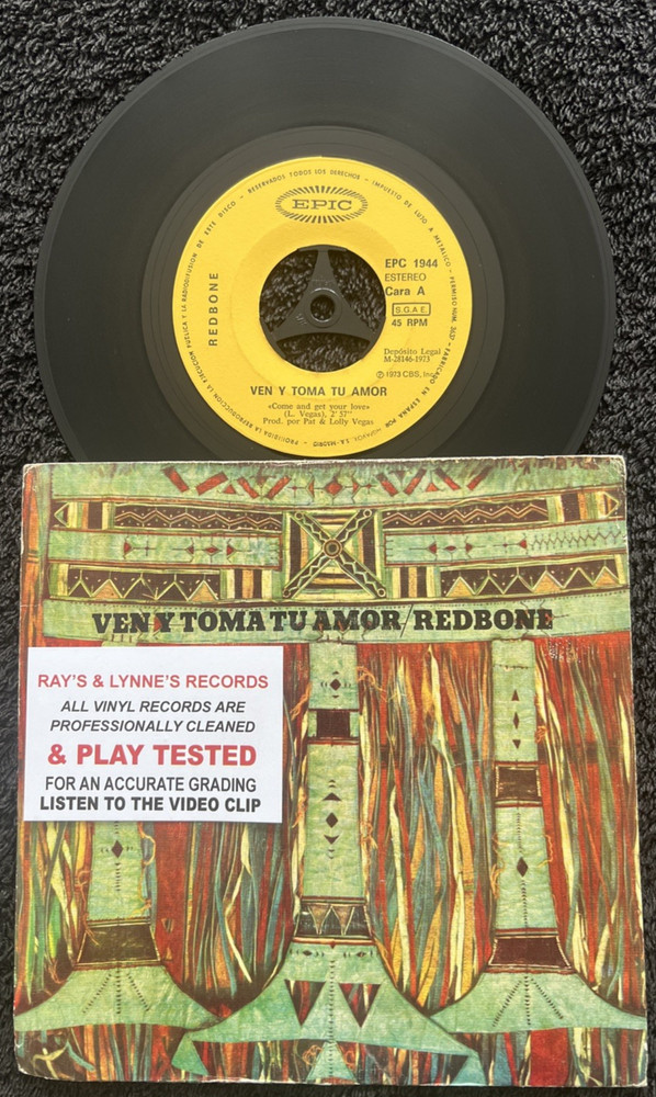 Redbone – Come And Get Your Love 7” IMPORT, SUNG IN ENGLISH 1974 NM VIDEO CLIP