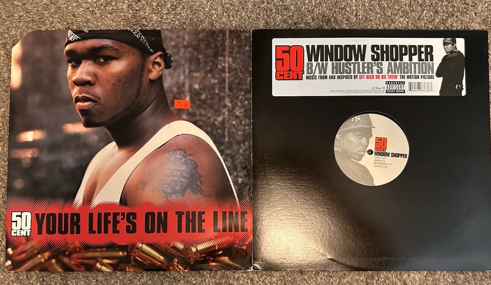 50 Cent 12 Inch Single Vinyl Lot. Your Life’s On The Line / Window Shopper