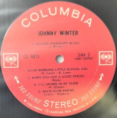 JOHNNY WINTER – ‘SELF-TITLED’ – VINYL LP – 1969 – COLUMBIA – CAT# CS-9826