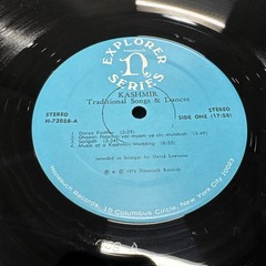 Kashmir Traditional Songs & Dances LP India Pakistan David Lewiston 1974