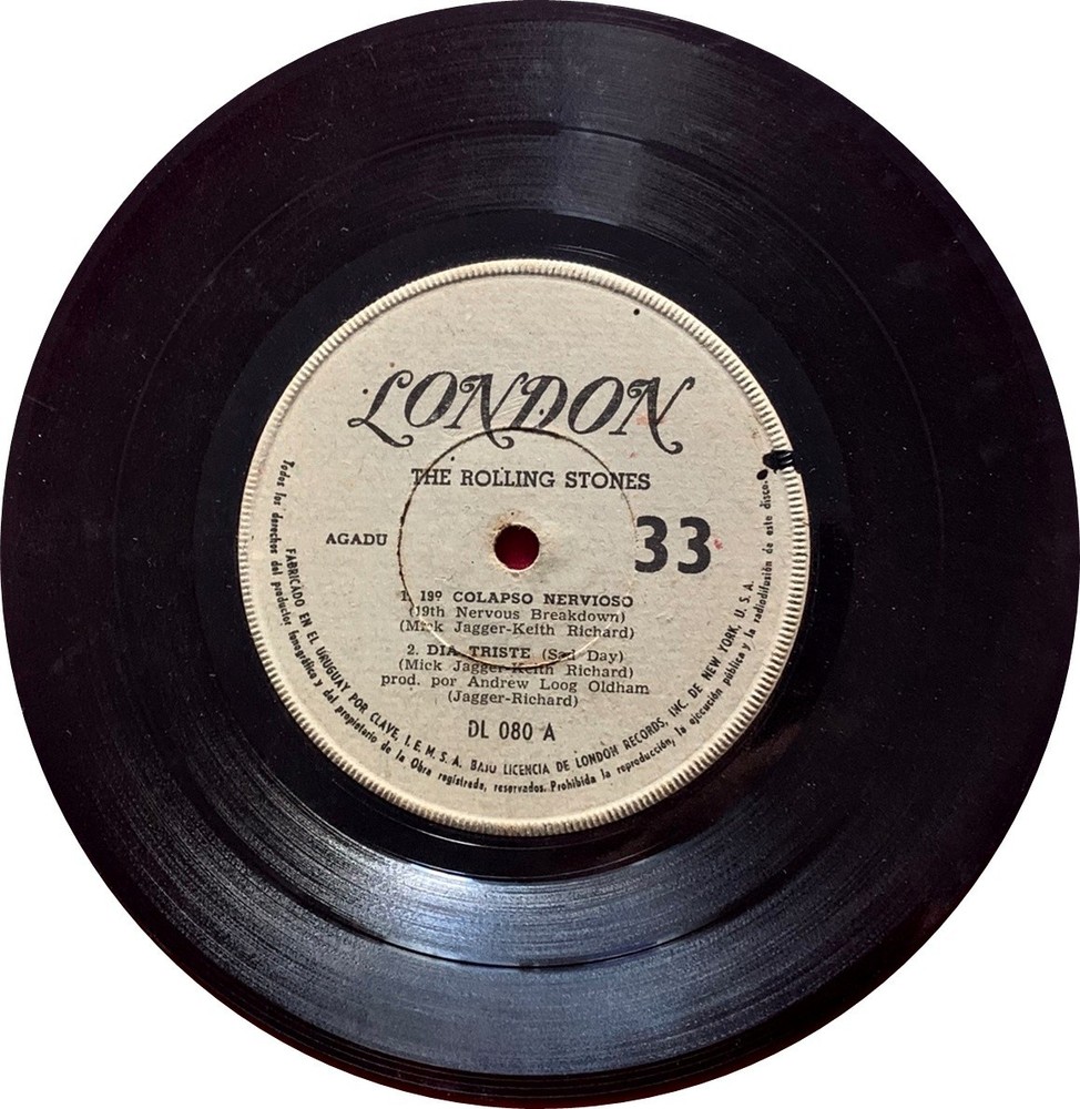 THE ROLLING STONES – 19th NERVOUS BREAKDOWN +3 – EP – URUGUAY