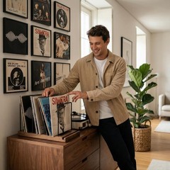 Decorative Vinyl Record Storage For Up to 75 Single Records – Sturdy LP Holde…