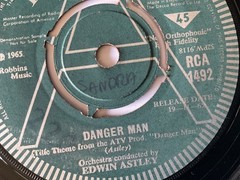 Edwin Astley – Danger Man /The Saint Promo UK RCA 1492 1st Pressing 19 Nov 1965