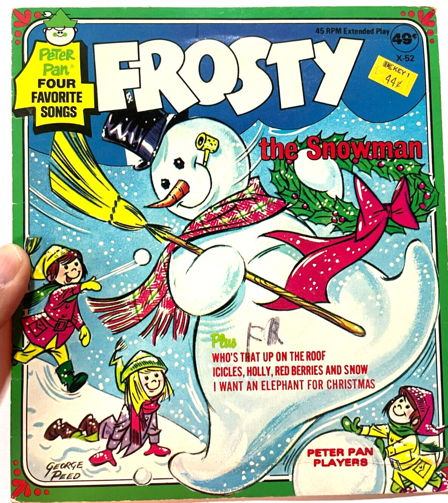 Frosty the Snowman Vintage 45 RPM Peter Pan Record George Peed Art