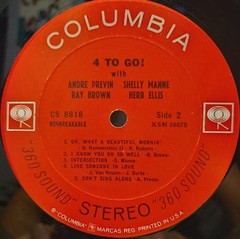 ANDRE PREVIN-HERB ELLIS 4 To Go! 1963 2-EYE COLUMBIA LP Jazz SHELLY MANNE/BROWN