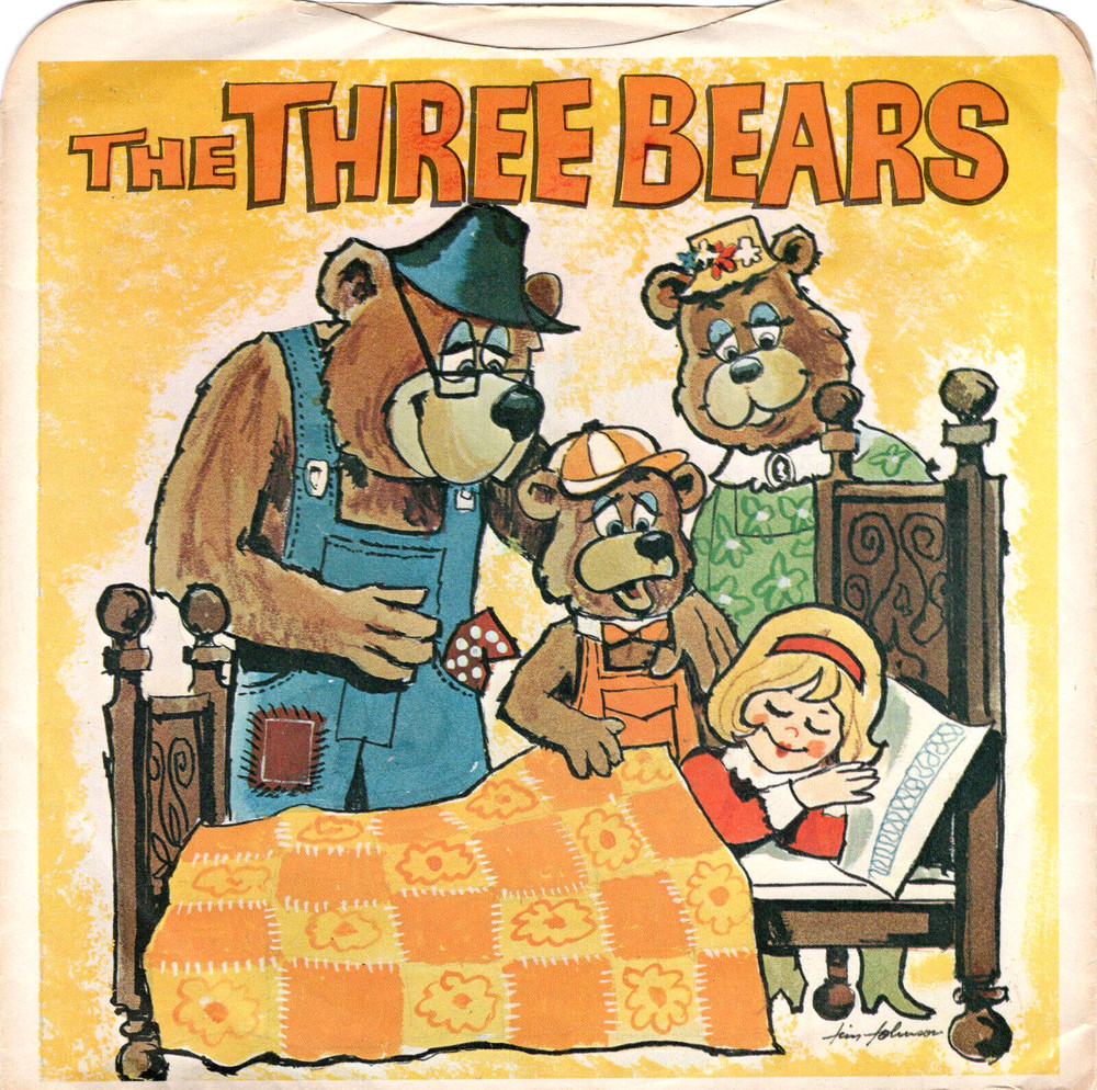Goldilocks The Three Bears Vintage 45 RPM Tunes For Tots Paula Goodroe # 8 Story
