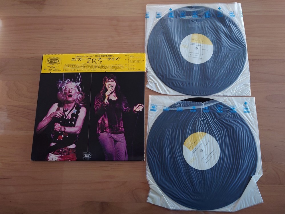 Edgar Winter Roadwork Double LP Vinyl Record Japan OBI Strip Used 12″ 2xLP