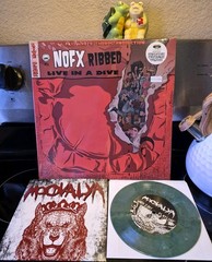 NOFX – Ribbed- Live In A Dive LP & Moovalya 7-inch colored vinyl bundle.