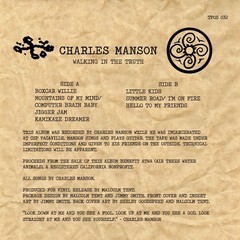 Charles Manson vinyl LP record music prison recordings 1985 ATWA ecology TPOS