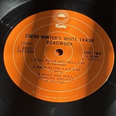 Edgar Winter White Trash Roadwork Excellent LP Vinyl Album