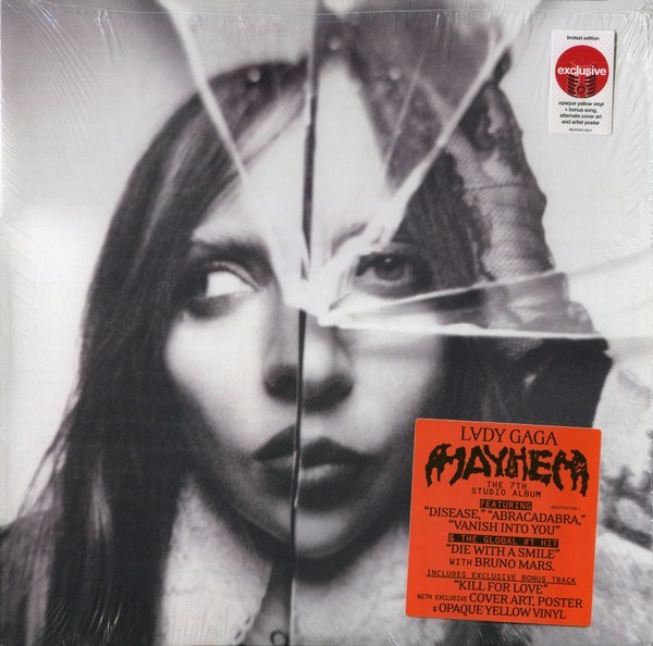 Lady Gaga Mayhem 2 LP Opaque Yellow Vinyl Bonus Song Poster Target Ex New Sealed