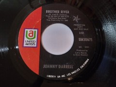 Johnny Darrell Brother River NM Original Promo 45RPM United Artists Record 1970