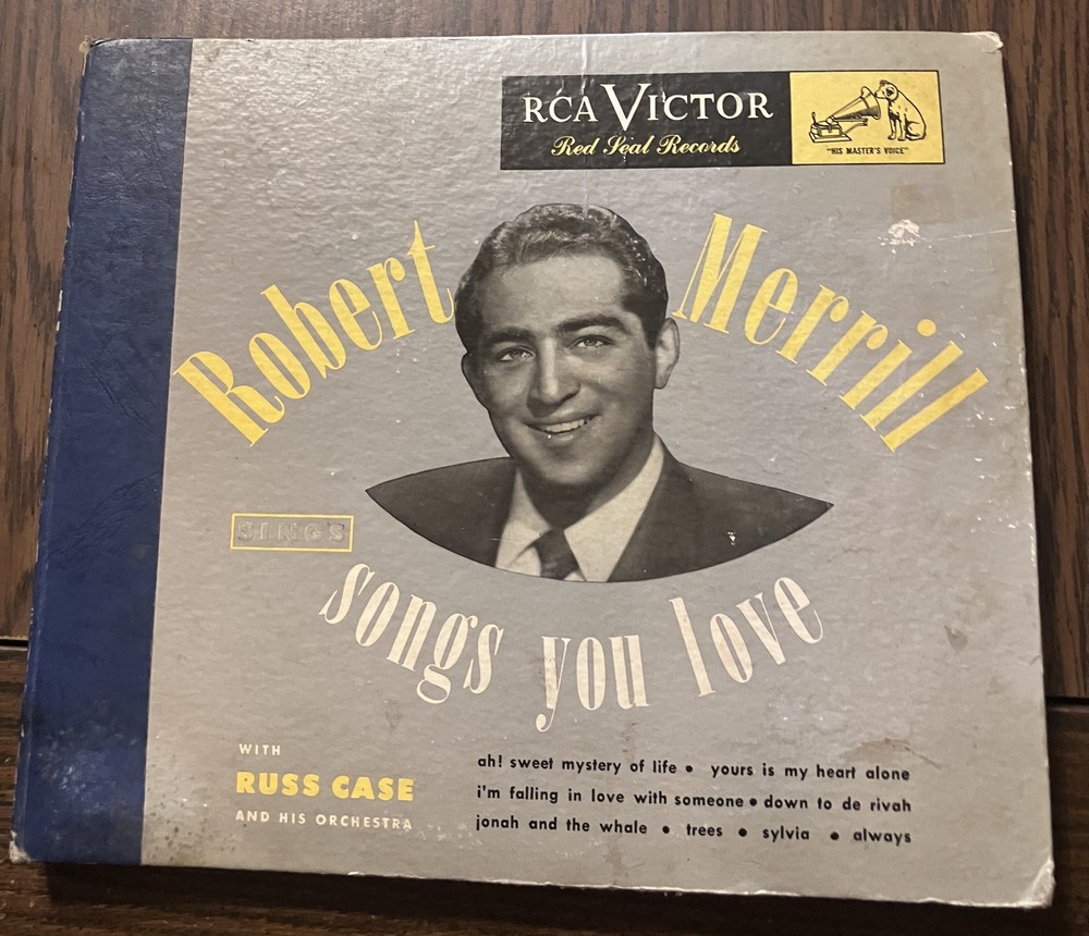 ROBERT MERRILL songs you love 4 record set 1948 opera RCA red label 10″ 78RPM