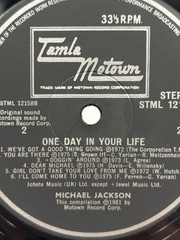 Michael Jackson – One Day In Your Life LP Record Album Vinyl VG+/VG+ A1-/B1