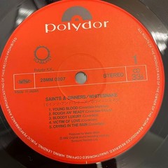 NEAR MINT ！WHITESNAKE SAINTS & SINNERS POLYDOR 28MM0207 Japan ORIGINAL OBI INSER
