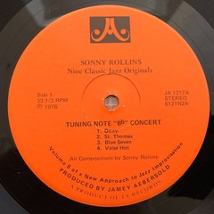SONNY ROLLINS NINE CLASSIC JAZZ ORIGINALS VOL. 8, JAMEY AEBERSOLD JA 1217