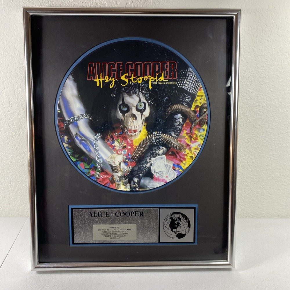Alice Cooper Hey Stoopid vinyl in frame One Of A Kind.