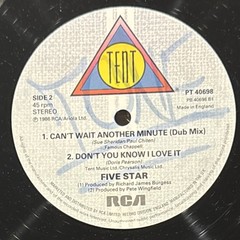 5 STAR Can’t Wait Another Minute 1986 Vinyl Record 12” UK Pressing PT 40698 *NMC