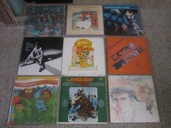 Nine Vintage Classic Rock, Pop, Blues, Folk, Beach LP Record Albums