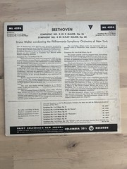 Bruno Walter Beethoven Symphonies No. 2 & 4 Vinyl LP Hi-Fi Columbia ML 4596